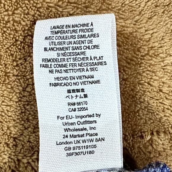 Free People Printed Peplum Top Shirt Blouse Small Swingy Casual Royal Combo - Picture 10 of 11